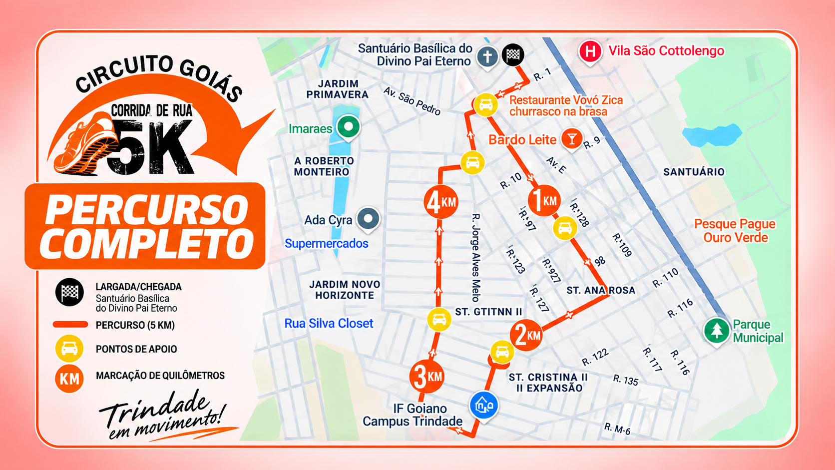 Trindade recebe corrida noturna de 5 km neste sábado (26)