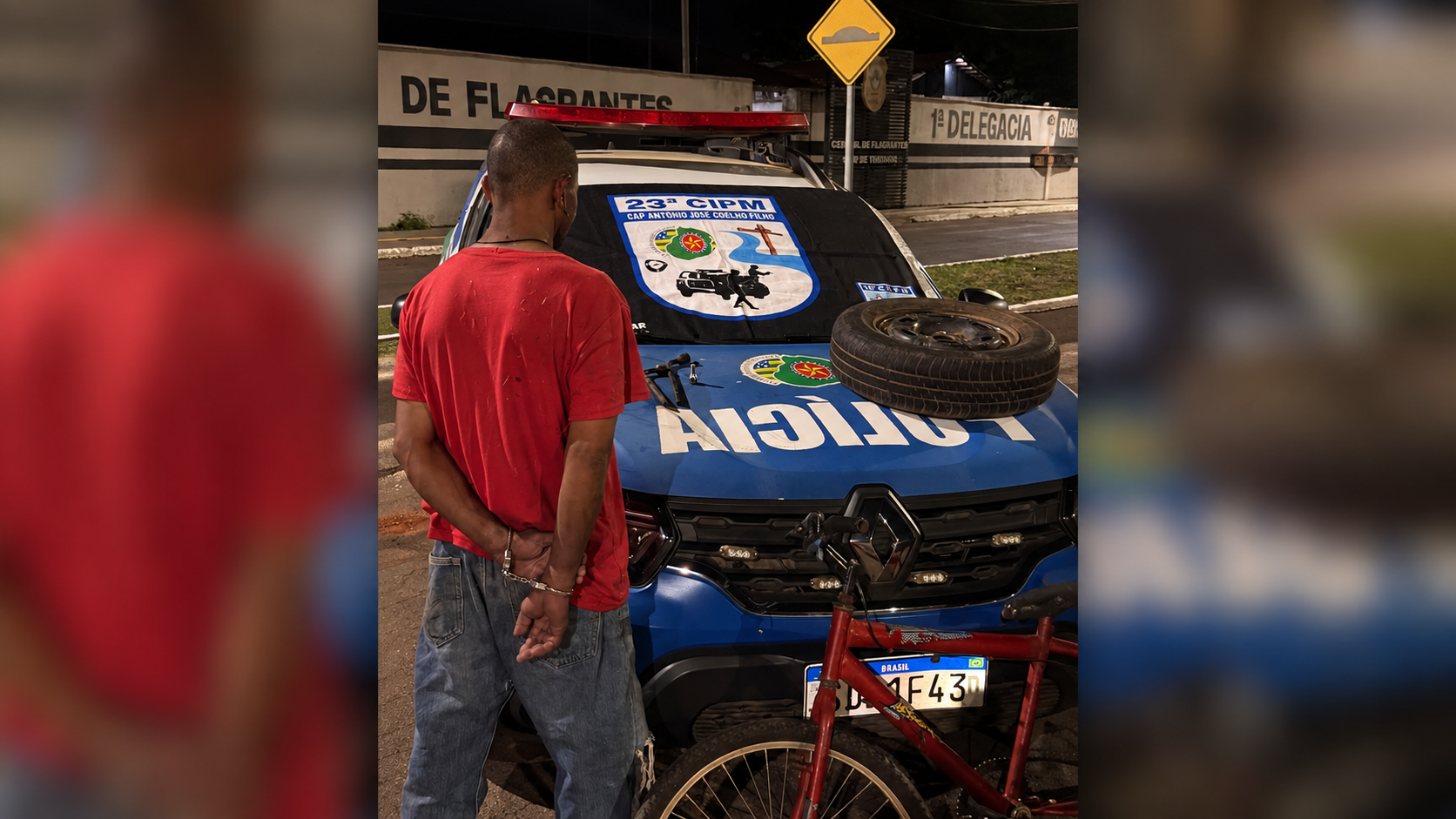 Homem é preso suspeito de furtar roda de carretinha em Trindade (GO)